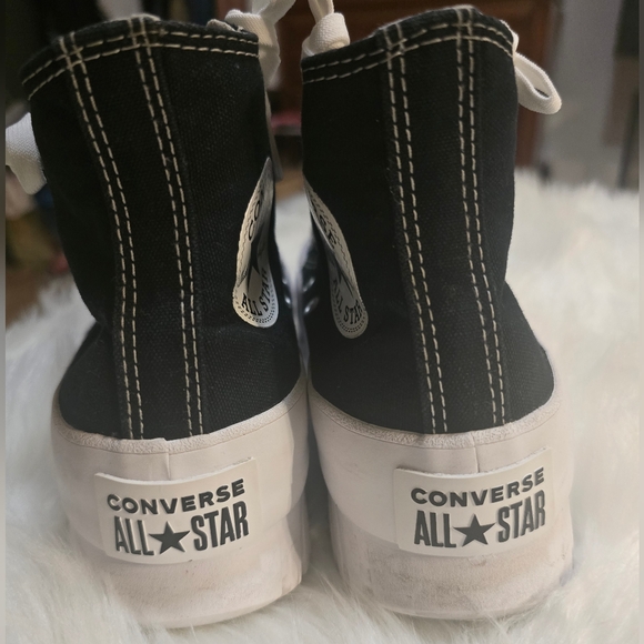 Black and White Converse Chuck Taylor All Star High Top Platform size M/5 & W/7 - Picture 9 of 14